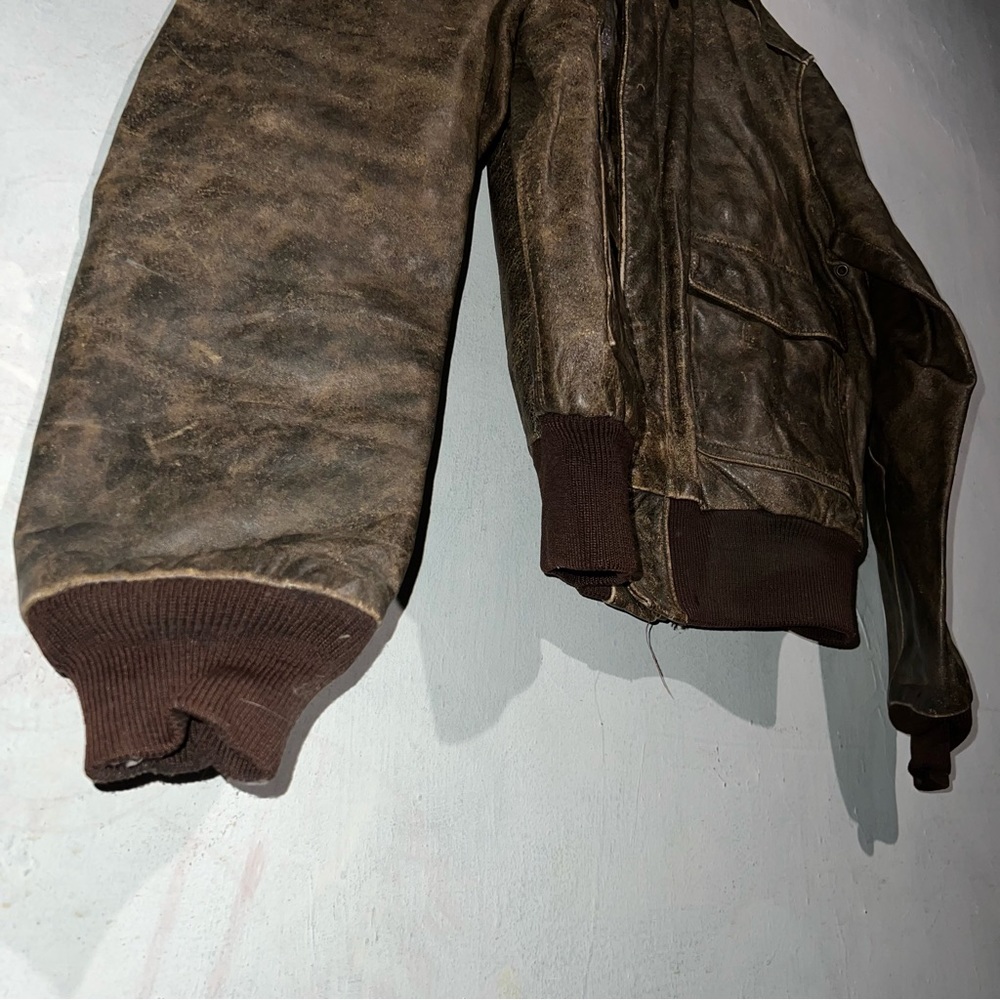 23x24 Vintage Banana Republic Leather Jacket Brown Size 40 - Picture 3 of 9
